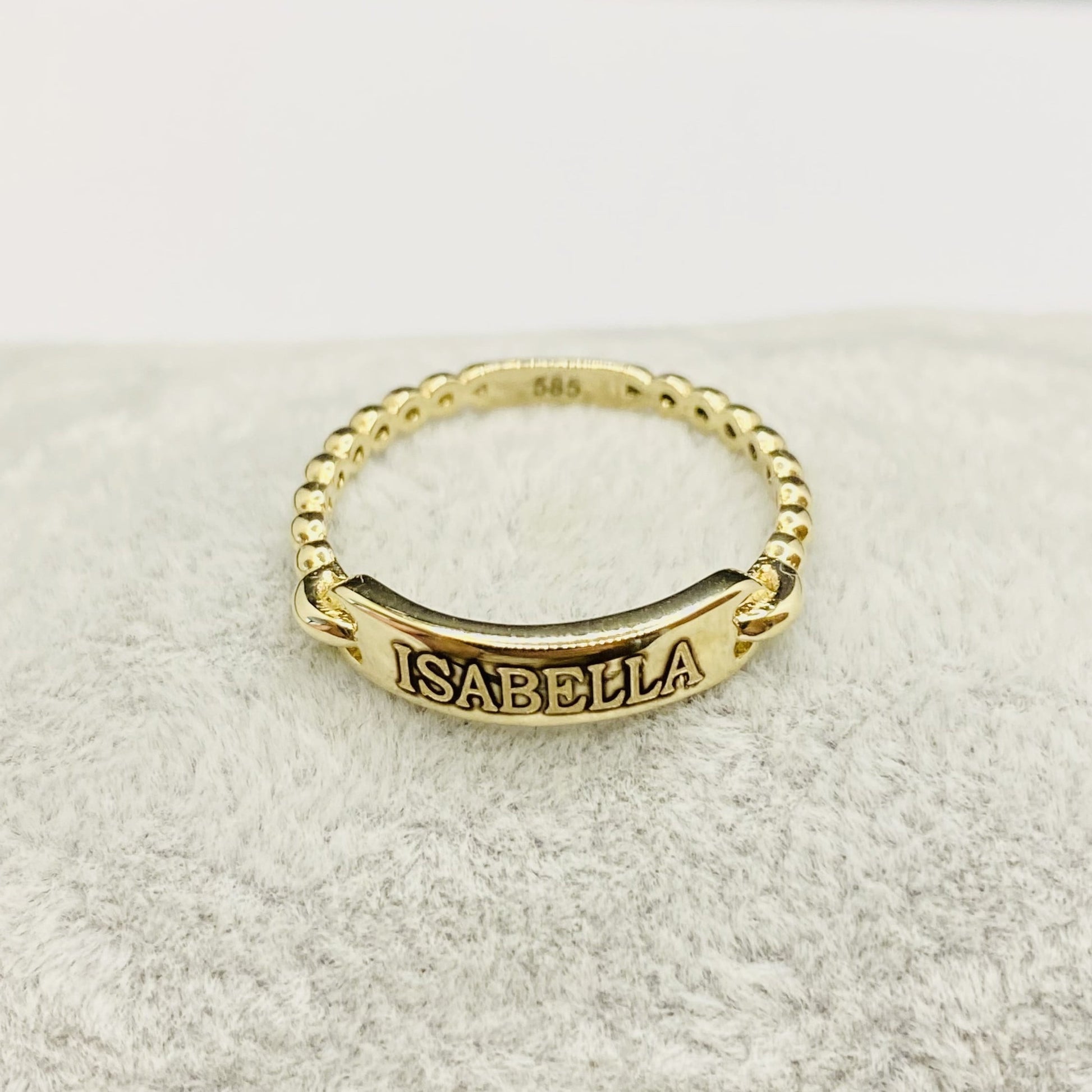 Personalized Ring , 14K Real Solid Gold Custom Name Ring for Women, Dainty Ring Gold , Personalized Gifts , Engraved Ring , Custom Ring