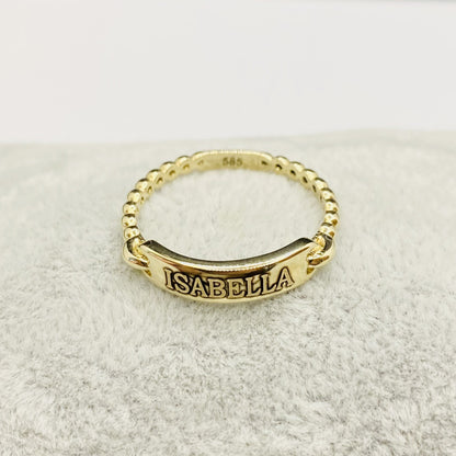 Personalized Ring , 14K Real Solid Gold Custom Name Ring for Women, Dainty Ring Gold , Personalized Gifts , Engraved Ring , Custom Ring