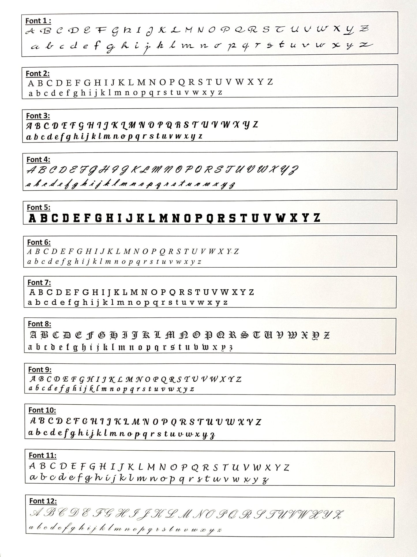 Personalized necklace, initial necklace, custom name necklace font options