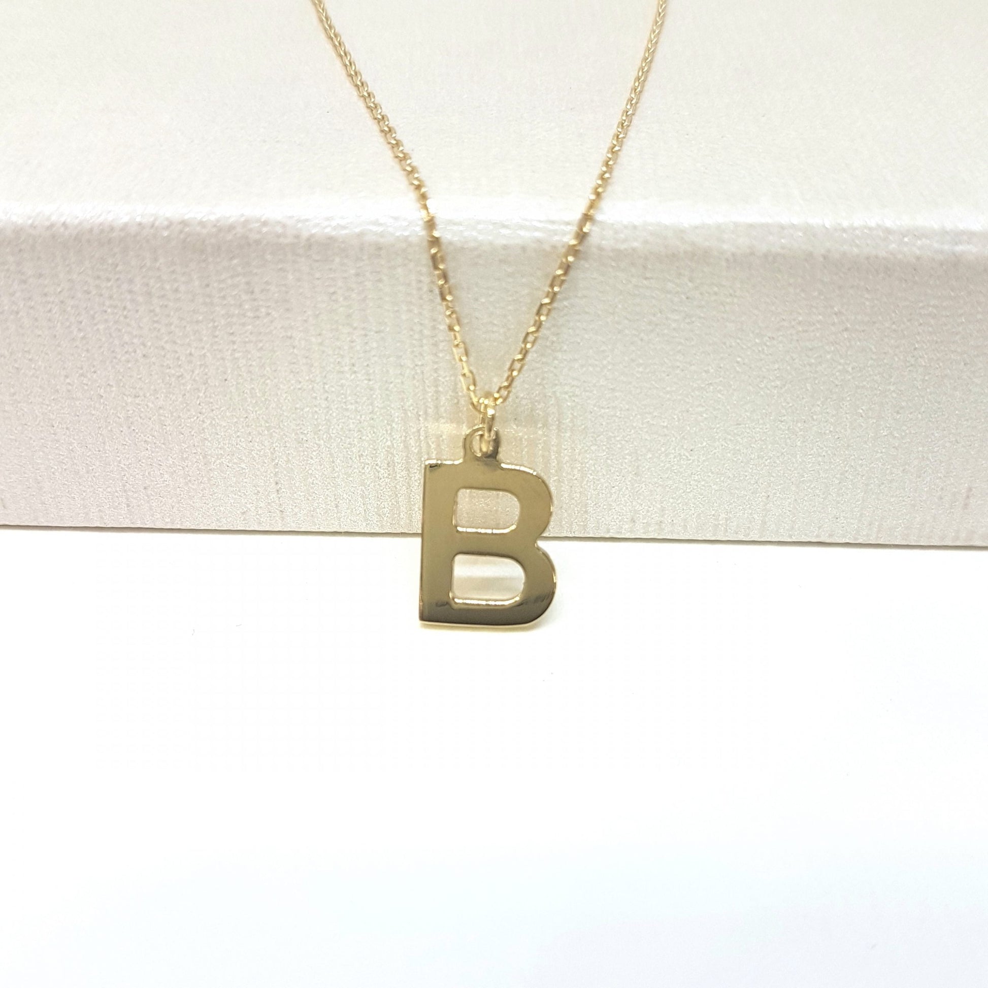14K Real Solid Gold Initial Alphabet Letter Name Charm Cute Dainty Delicate Elegant Trendy Pendant Necklace Best Birthday Gift for Women Jewelry Mother Girlfriend Teen Girl