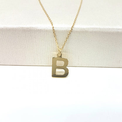 14K Real Solid Gold Initial Alphabet Letter Name Charm Cute Dainty Delicate Elegant Trendy Pendant Necklace Best Birthday Gift for Women Jewelry Mother Girlfriend Teen Girl