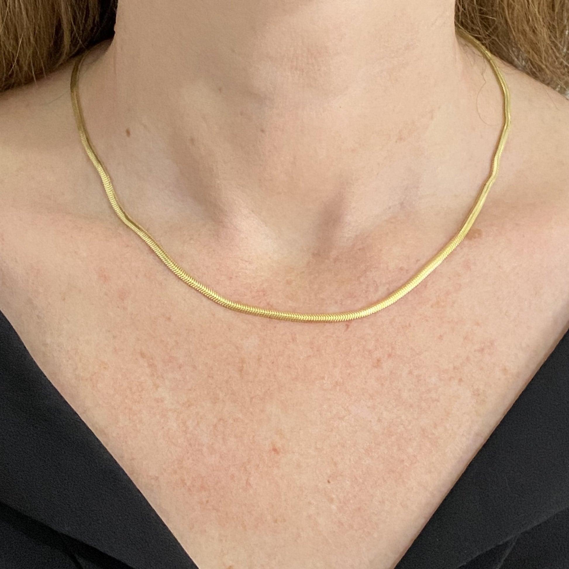 14K Solid Gold Snake Chain Necklace