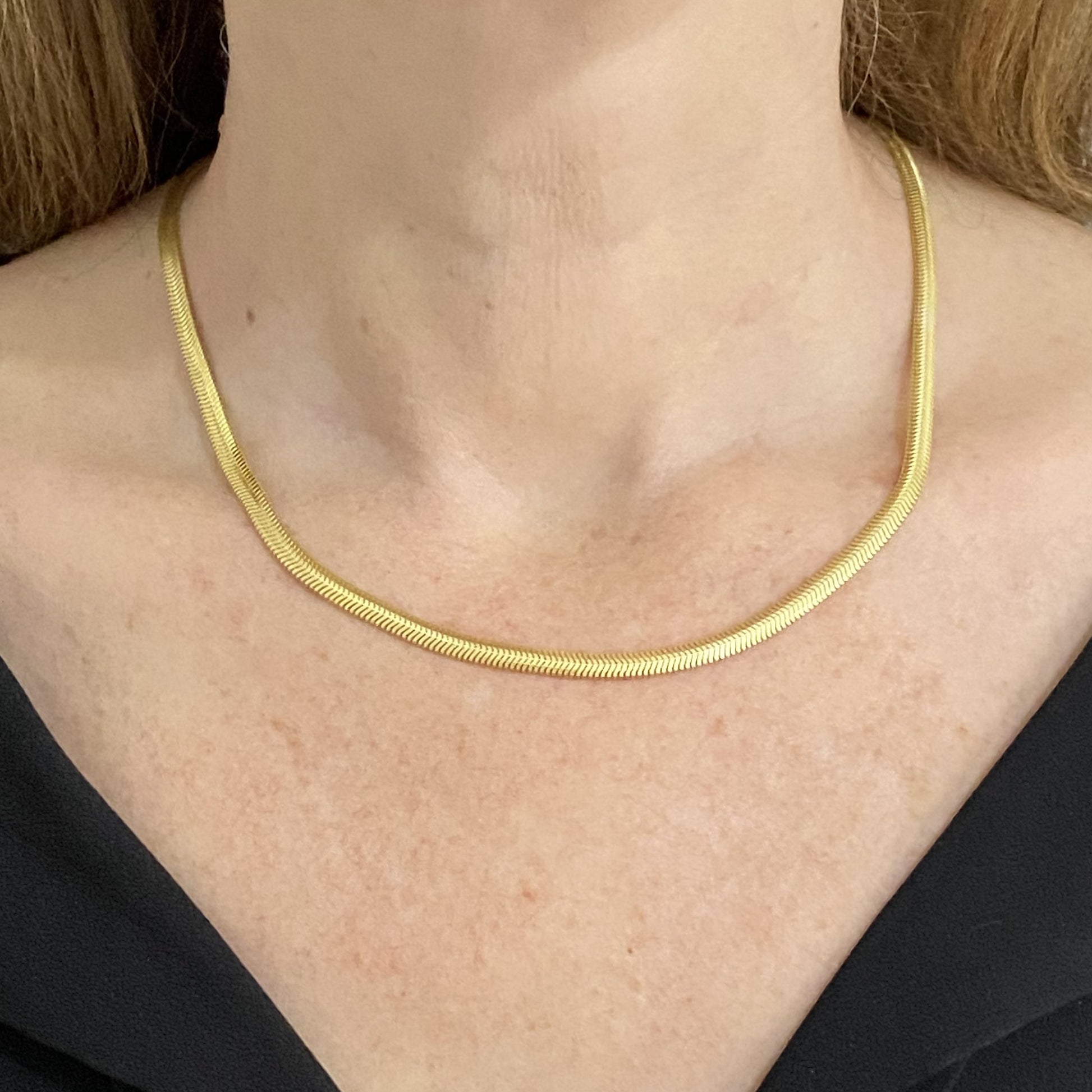 14K Solid Gold Snake Chain Necklace