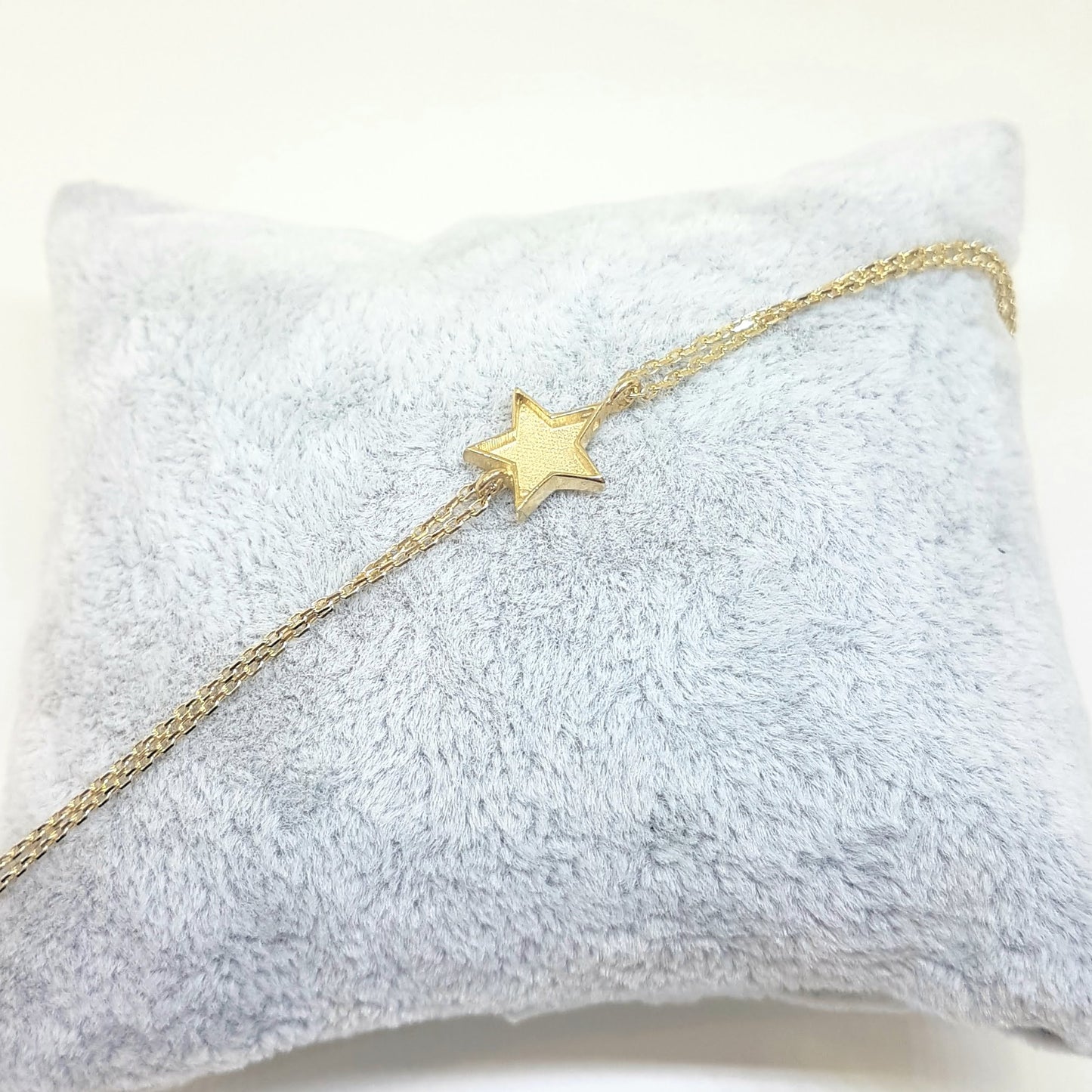 14K Real Solid Gold Star Design Bracelet Charm Cute Dainty Delicate Trendy Tiny Best Birthday Gift for Women Jewelry Mother