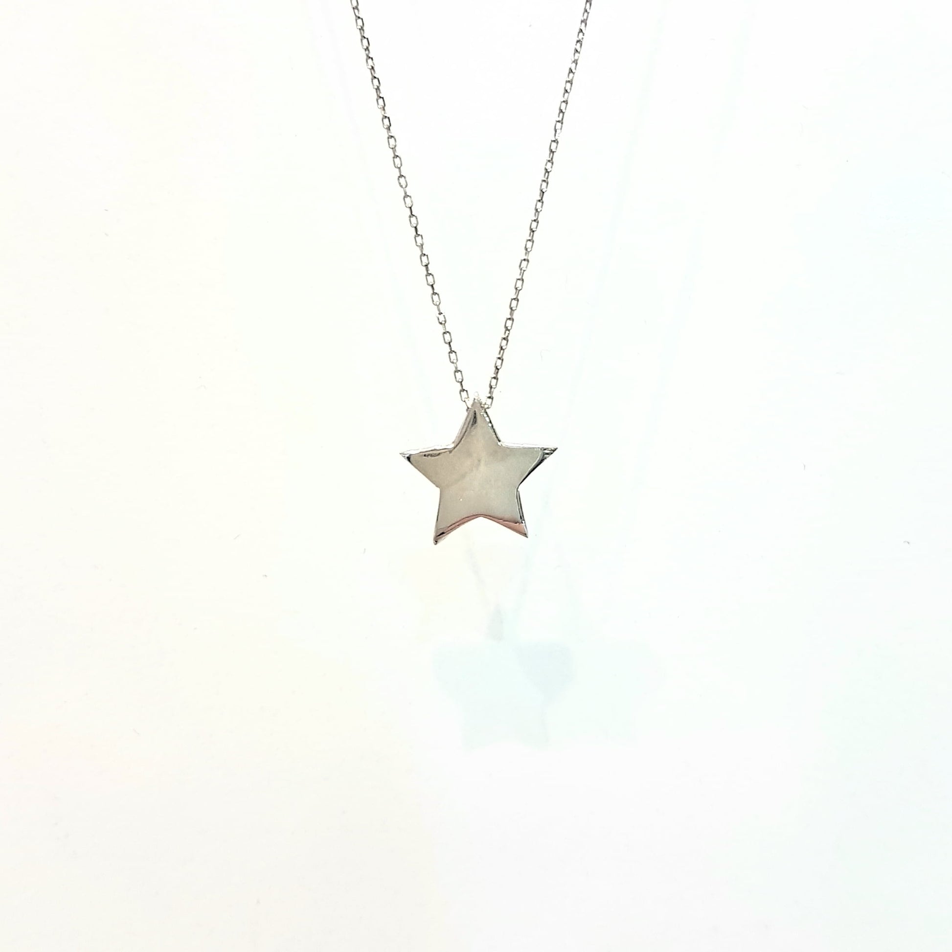 Star necklace pendant 14K solid gold for women length 16 20 inch star
