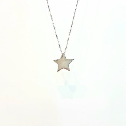 Star necklace pendant 14K solid gold for women length 16 20 inch star