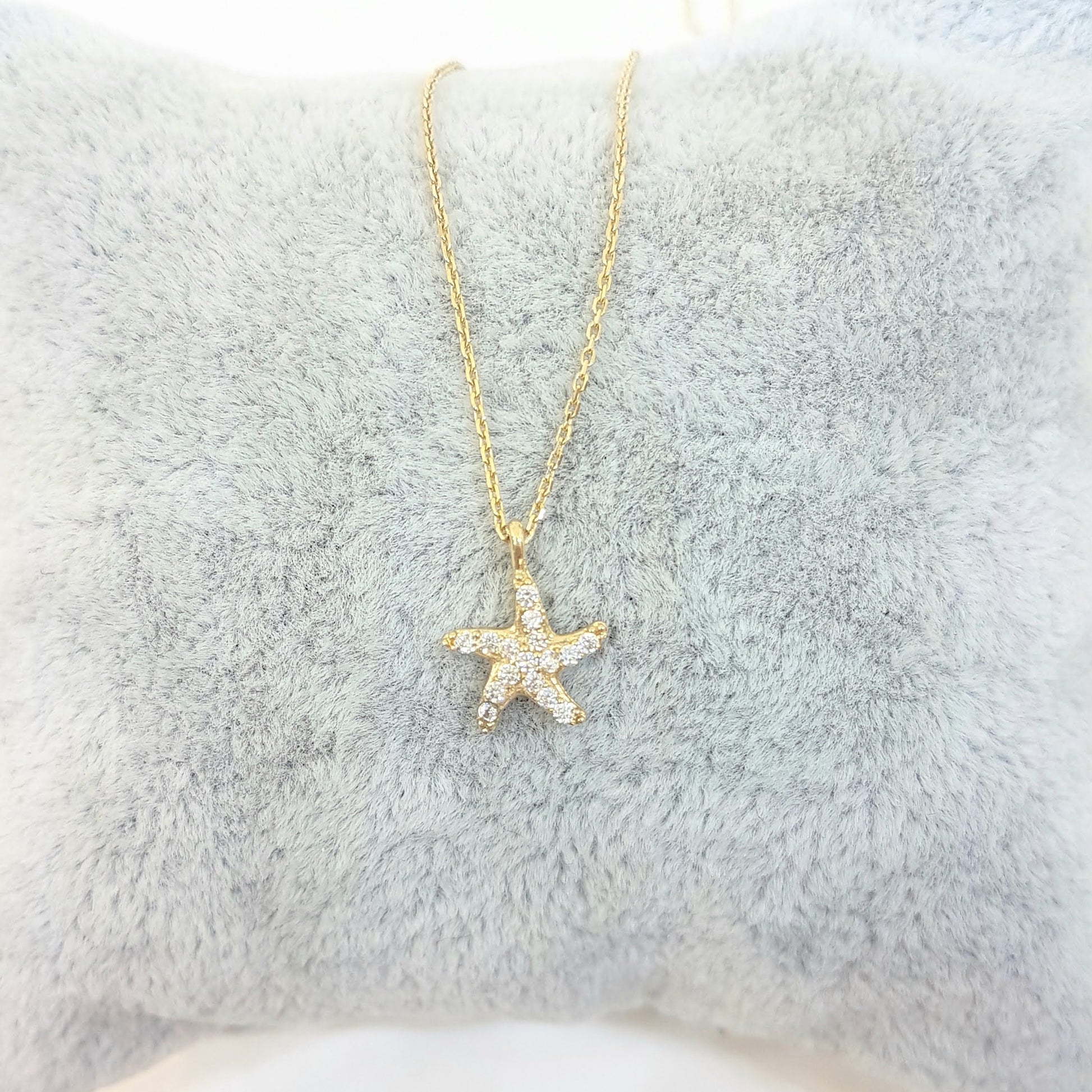 14K Gold Real Solid Starfish Sea Star Design Charm Dainty Delicate Trendy Tiny Pendant Necklace best birthday gift Women Jewelry girlfriend Beach Ocean Necklace