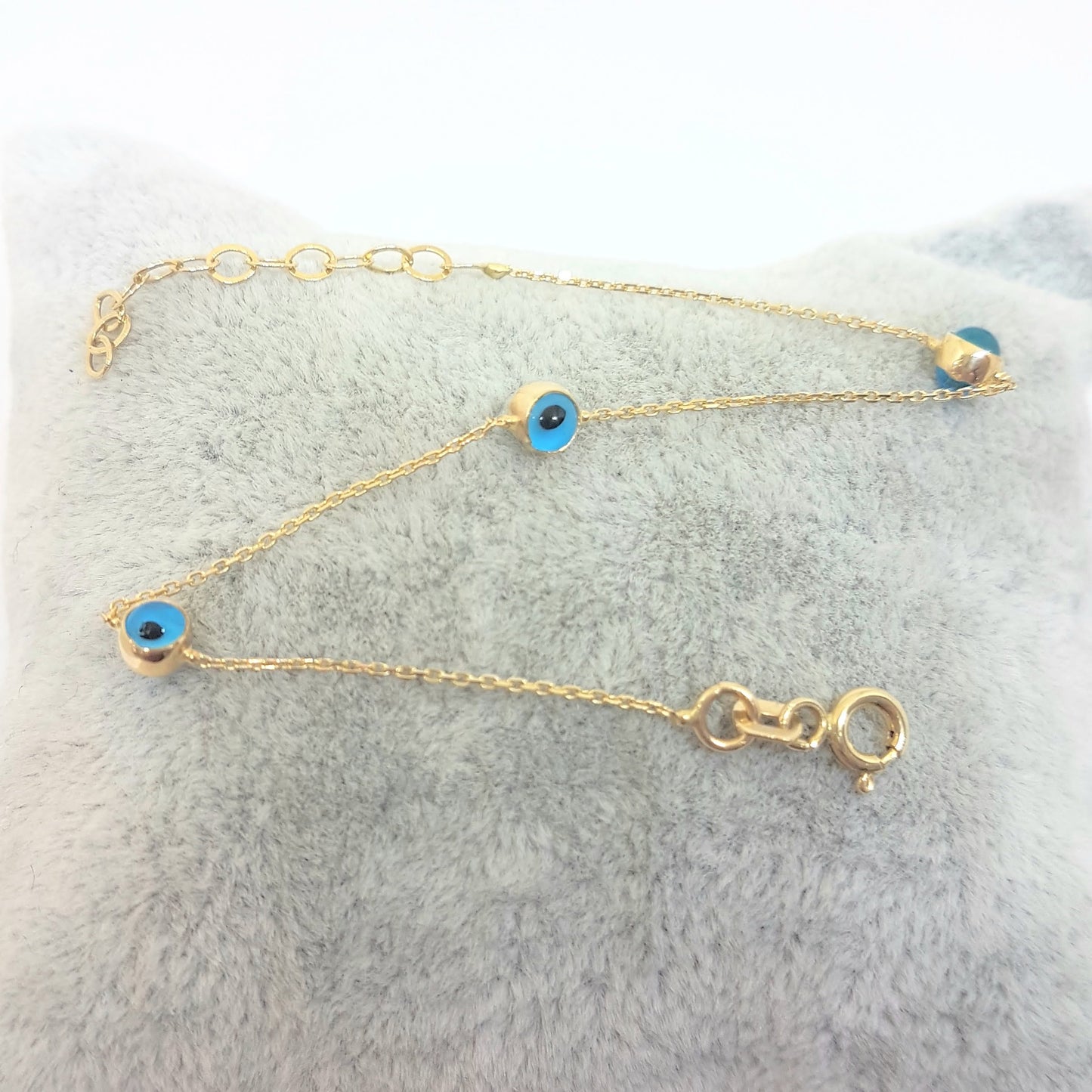 Two Sided Evil Eye Bracelet for Kids Teen Girls 14K Gold Real Solid Lucky Luck Nazar Protection Birthday Gift .jpg