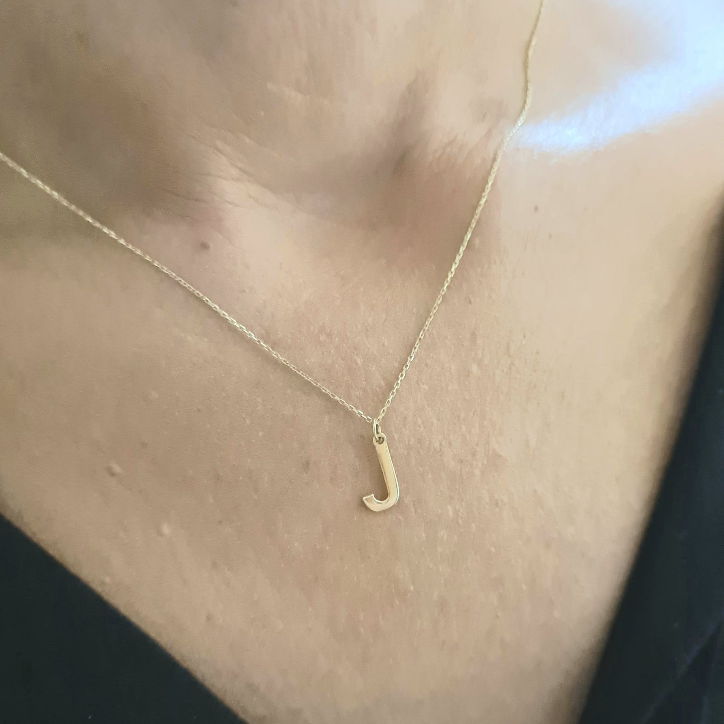 14K Real Solid Gold Initial Necklace , Personalized Gifts , Initial Pendant , Custom Initial Necklace Gold , Gold Letter Necklace for Women