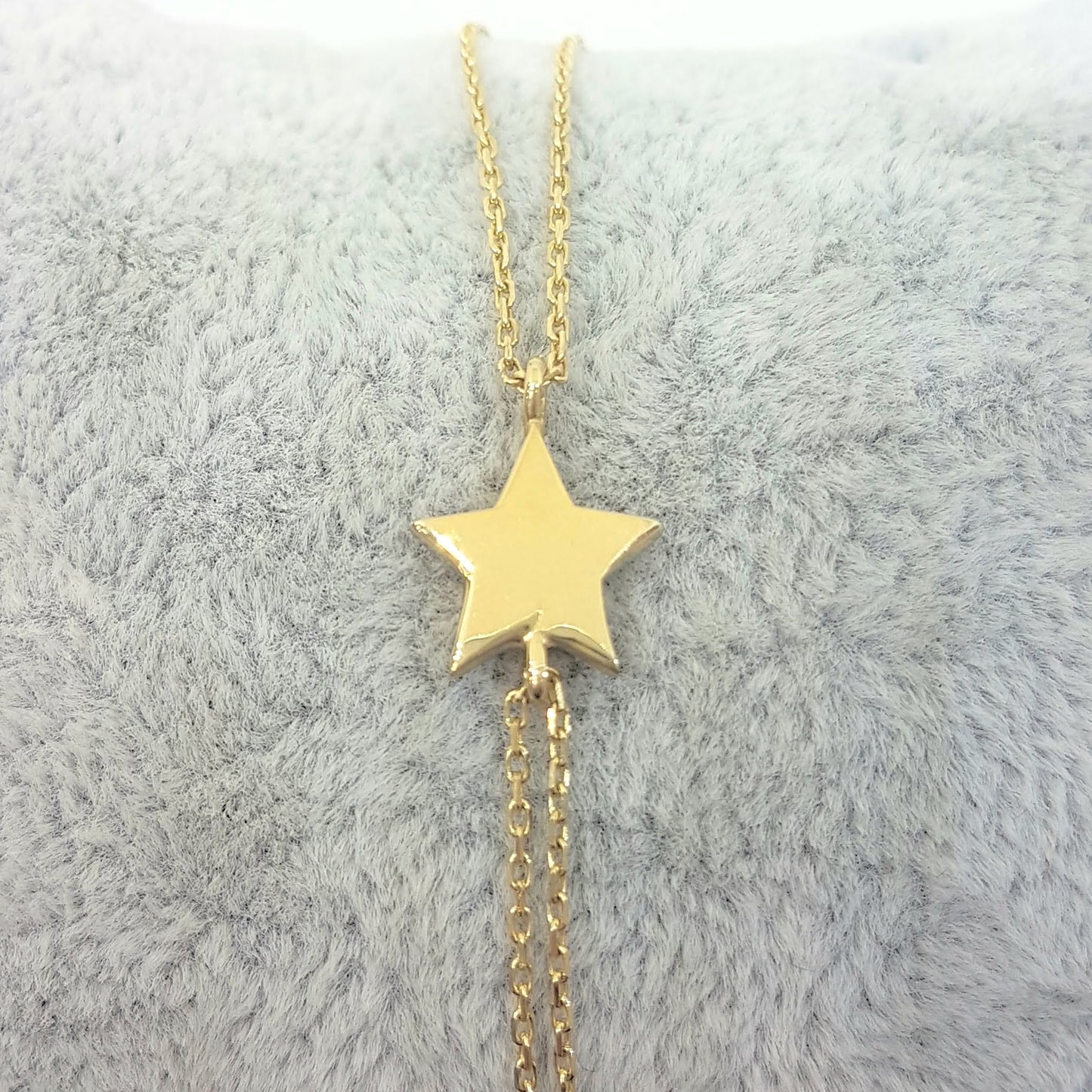 14K Real Solid Gold Star Design Bracelet Charm Cute Dainty Delicate Trendy Tiny Best Birthday Gift for Women Jewelry Mother
