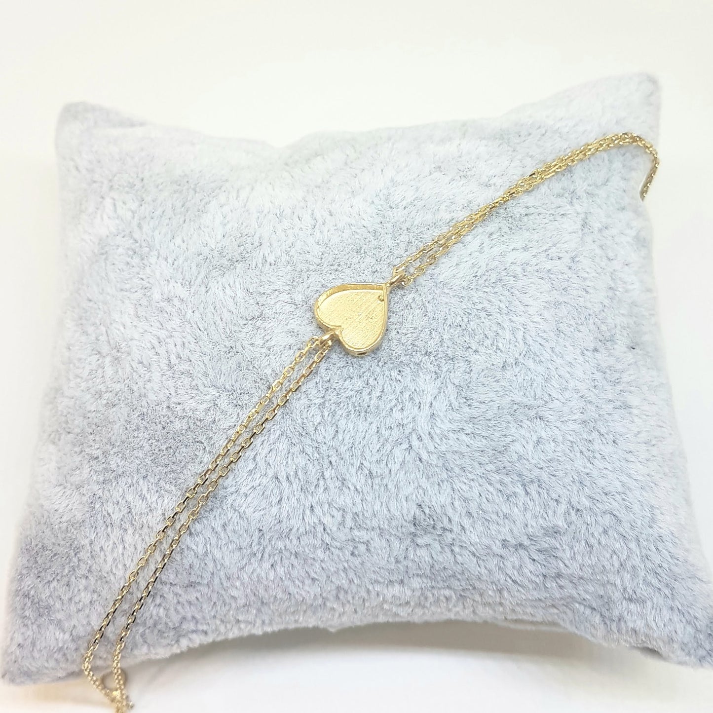 14K Solid Gold Heart Shape Design with White Zirconia Stones Tiny, Dainty,Delicate and Trendy Bracelet best gift for women,yourself, birthday