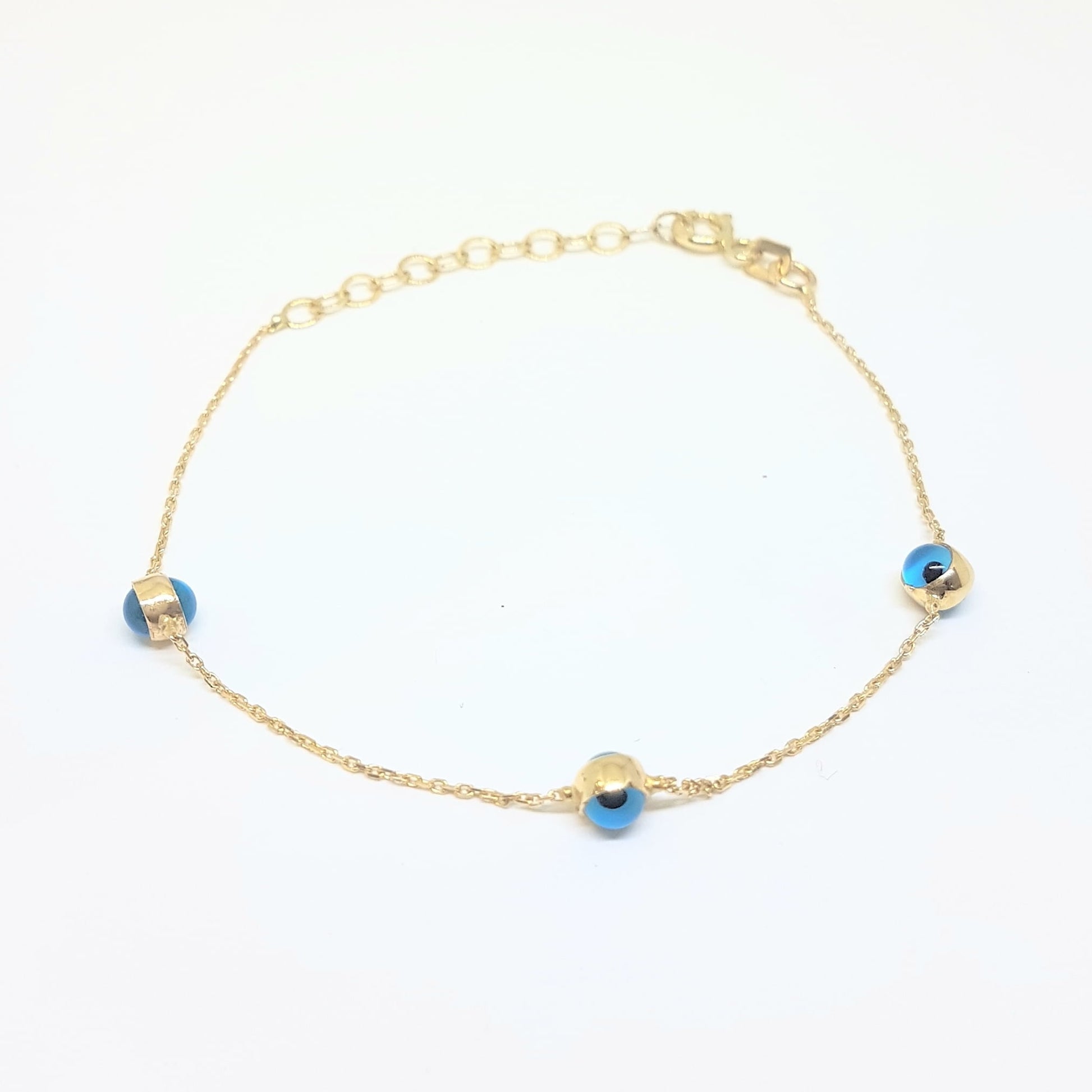 Two Sided Evil Eye Bracelet for Kids Teen Girls 14K Gold Real Solid Lucky Luck Nazar Protection Birthday Gift .jpg