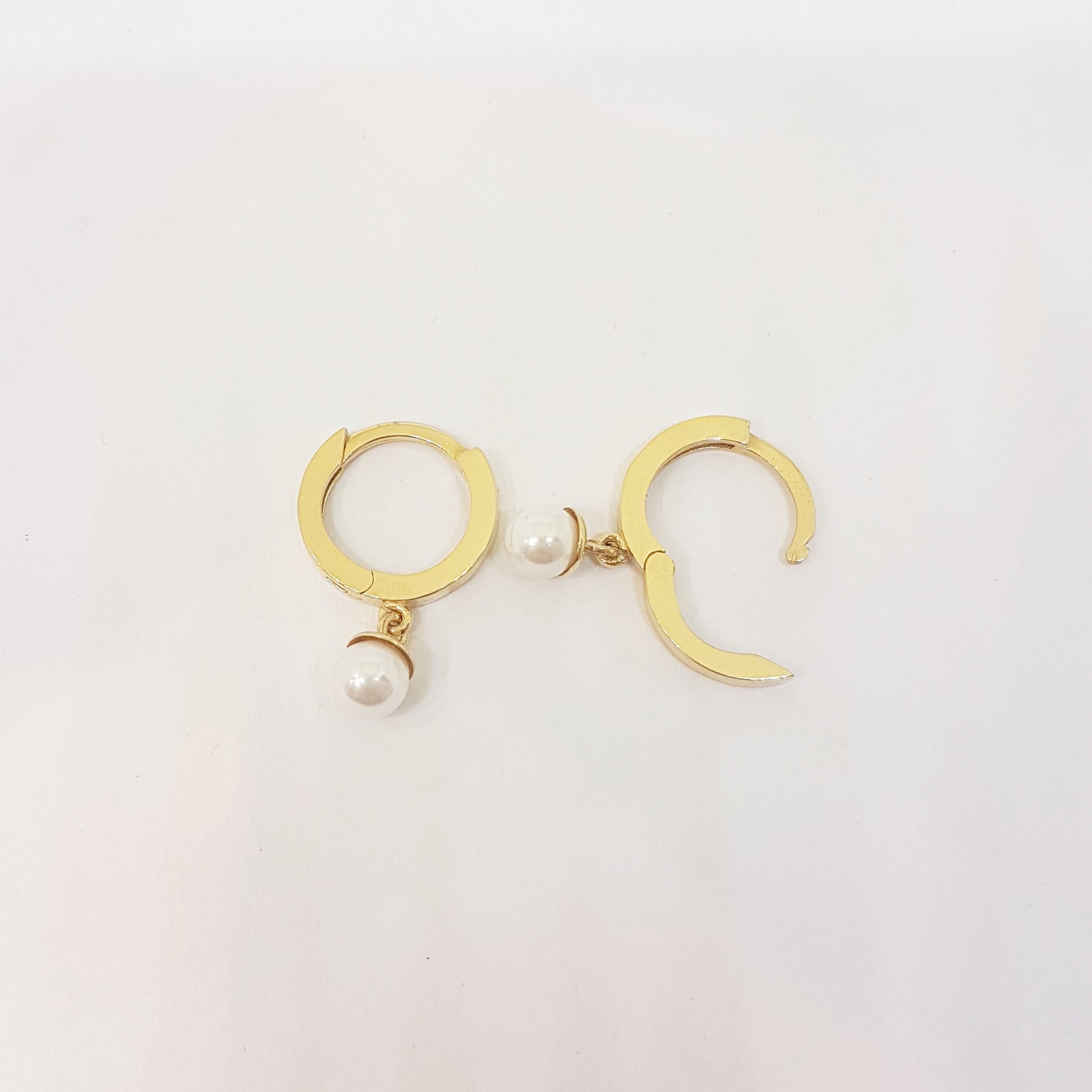 14K Gold Pearl Drop Earrings for Women