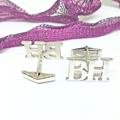 925K Sterling Silver Personalized Cufflinks for Groomsman