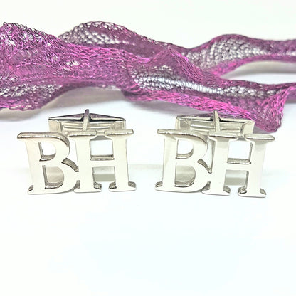925K Sterling Silver Personalized Cufflinks for Groomsman