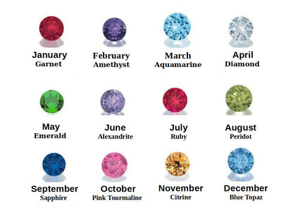 14K Real Solid Gold Birthstone Necklace for Women