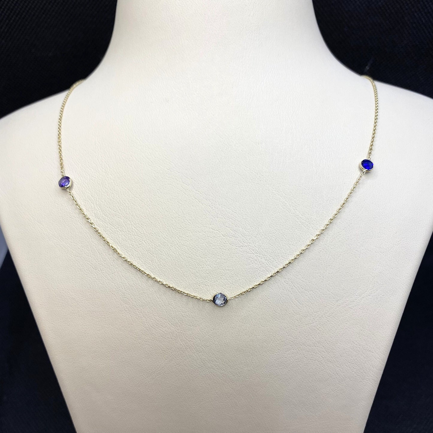 14K Real Solid Gold Birthstone Necklace for Women