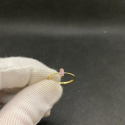 14K Real Gold CZ Solitaire Birthstone Rings for Women