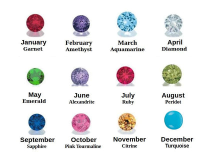 14K Real Gold CZ Solitaire Birthstone Rings for Women