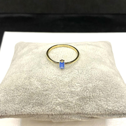 14K Real Gold CZ Solitaire Birthstone Rings for Women