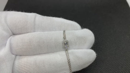 925K Sterling Silver CZ Tiny Baguette Cut Bracelet