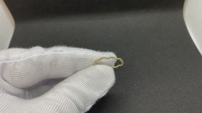 14K Real Solid Gold Dot Wave Ring for Women