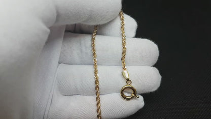 14K Real Solid Yellow Gold Rope Bracelet for Women - 2.5 MM