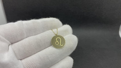 14K Real Solid Gold Zodiac Necklace for Women