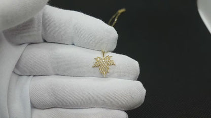 14K Real Solid Gold Maple Leaf Necklace for Women