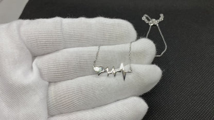 925K Sterling Silver Heart Life Line Necklace for Women