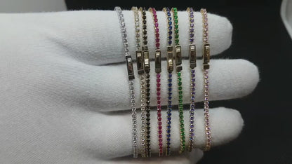 14K Real Solid Gold Tennis Bracelet for Women , CZ Eternity Tennis Bracelet