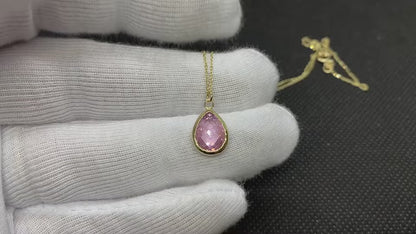 14K Real Solid Gold October Birthstone Necklace for Women