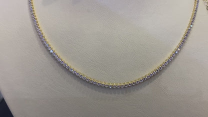 14K Real Solid Gold Tennis Necklace for Women