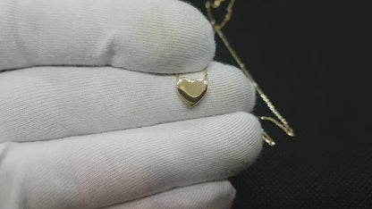 14K Real Solid Gold Heart Necklace for Women