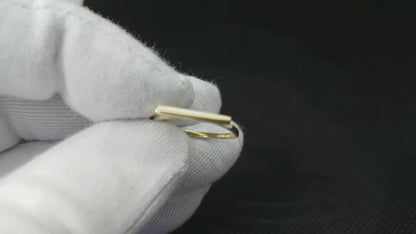 14K Real Solid Gold Long Bar Ring for Women | Flat Bar Rings
