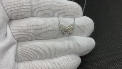 925K Sterling Silver CZ Butterfly Necklace for Women