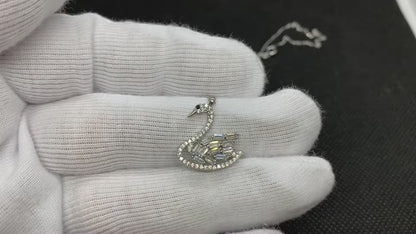 925K Sterling Silver Swan Necklace for Women