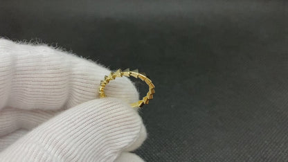 14K Real Solid Gold Triangle Ring for Women