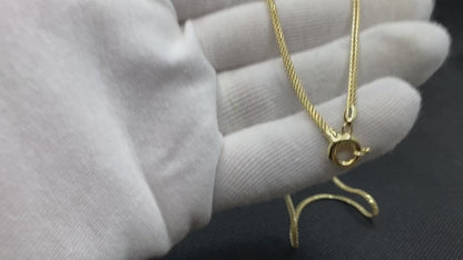 14K Real Solid Gold Herringbone Necklace for Women