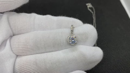 925K Sterling Silver Solitaire Round Necklace for Women