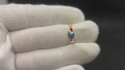 14K Real Solid Gold Fish Necklace for Women