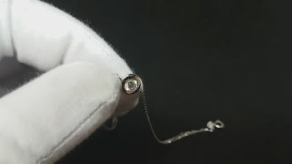 14K Real Solid Gold Solitaire Bezel Bracelet for Women