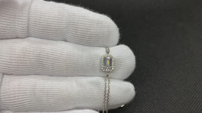 925K Sterling Silver Baguette Bracelet for Women