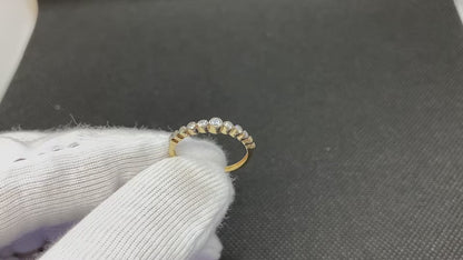 14K Real Solid Gold CZ Stacking Ring for Women