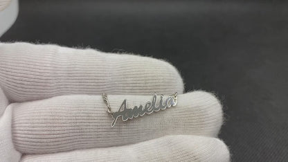 925K Sterling Silver Custom Name Bracelet with Figaro Chain