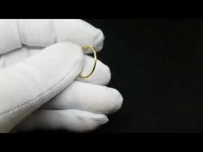 14K Real Solid Gold Polished Simple Band Ring For Women