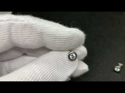 14K Real Solid Gold CZ Solitaire Stud Earrings for Women