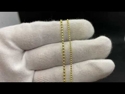 14K Solid Gold Ball Chain Necklace