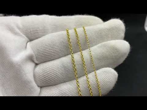 14K Solid Gold Rolo Chain Necklace