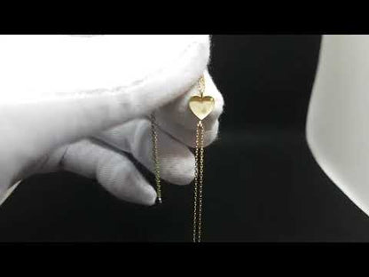 14K Real Solid Gold Heart Bracelet for Women